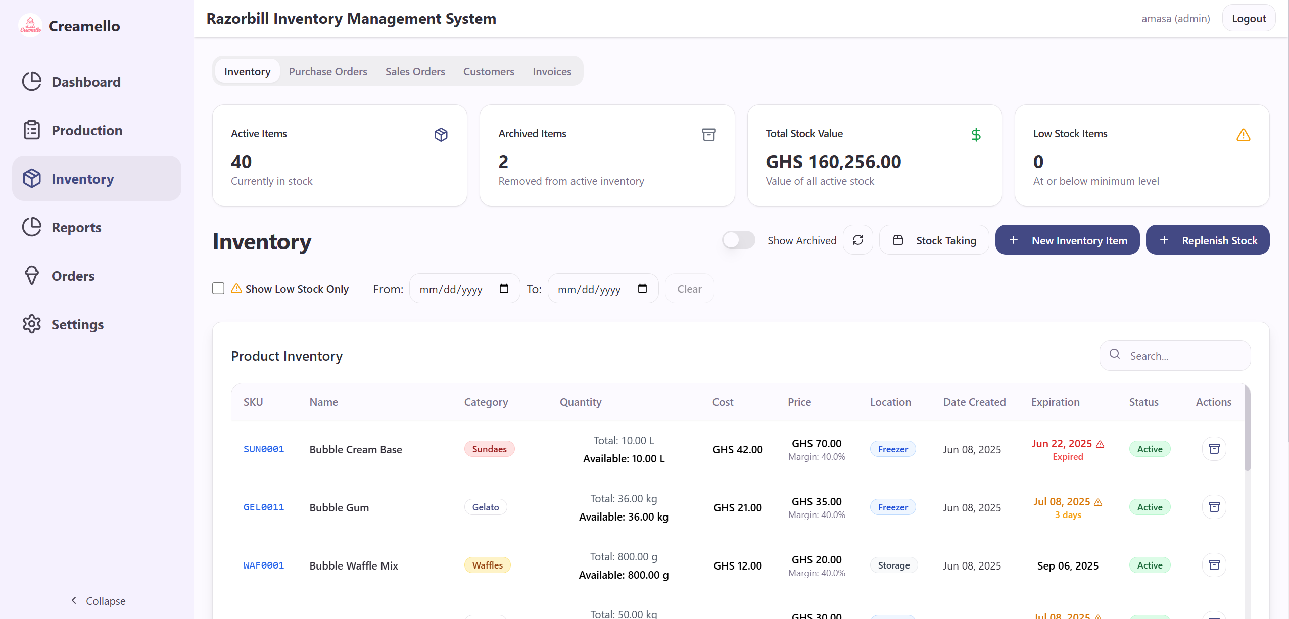 Razorbill CRM Dashboard Screenshot